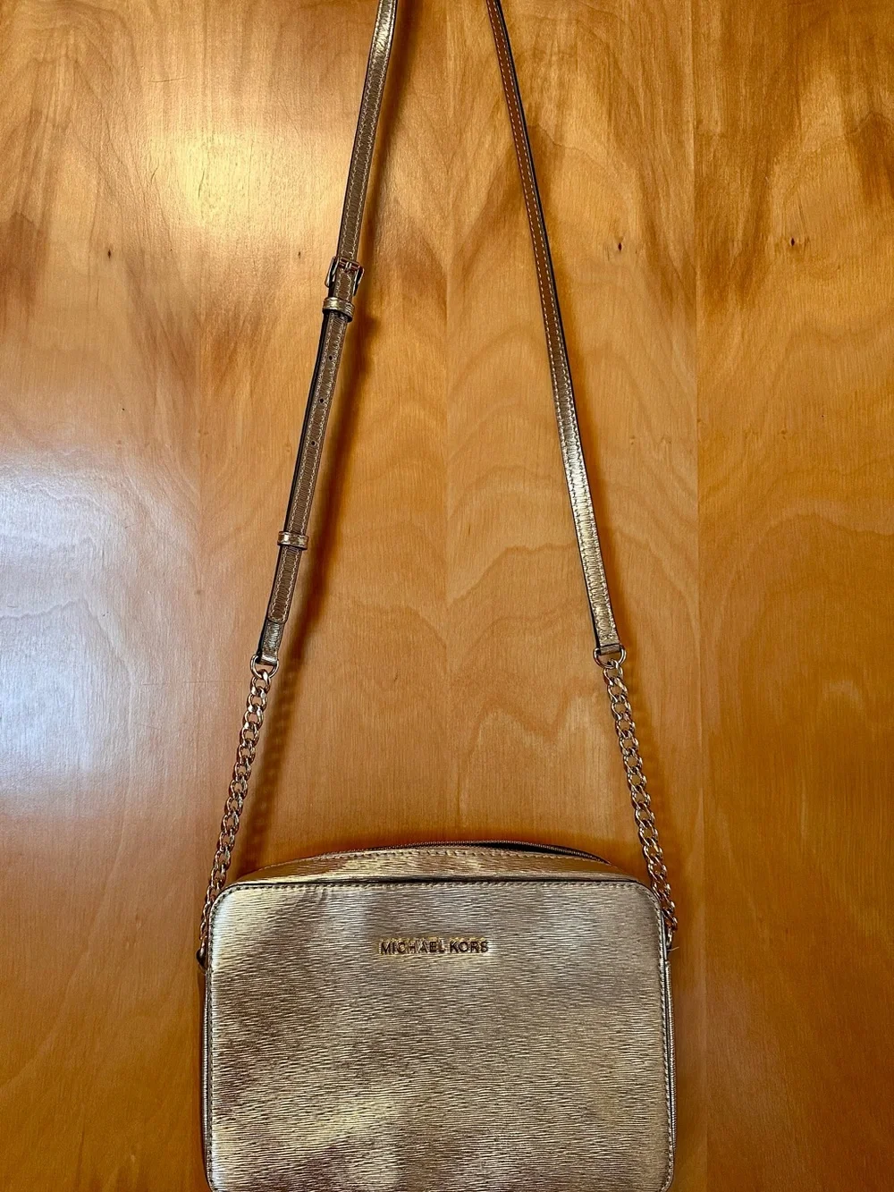 Michael Kors Rose Gold Chain Strap Crossbody Bag